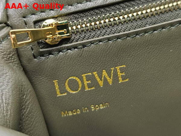 Loewe Mini Puffer Goya Bag in Dark Khaki Green Shiny Nappa Lambskin Replica