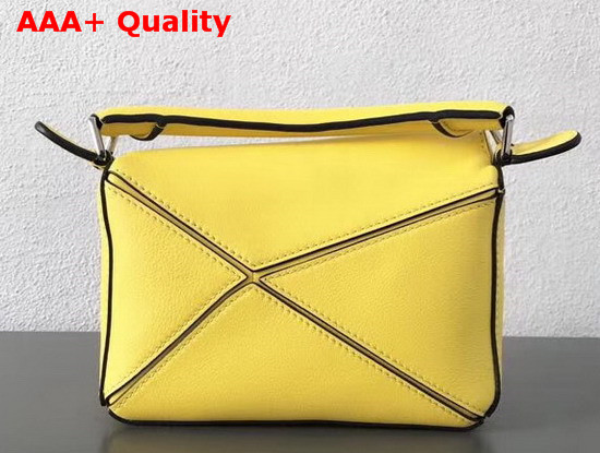 Loewe Mini Puzzle Bag Yellow Classic Calf Leather Replica