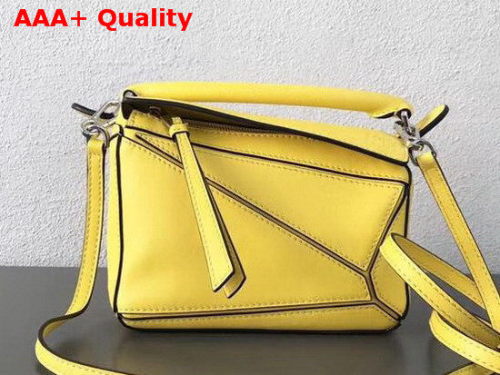 Loewe Mini Puzzle Bag Yellow Classic Calf Leather Replica