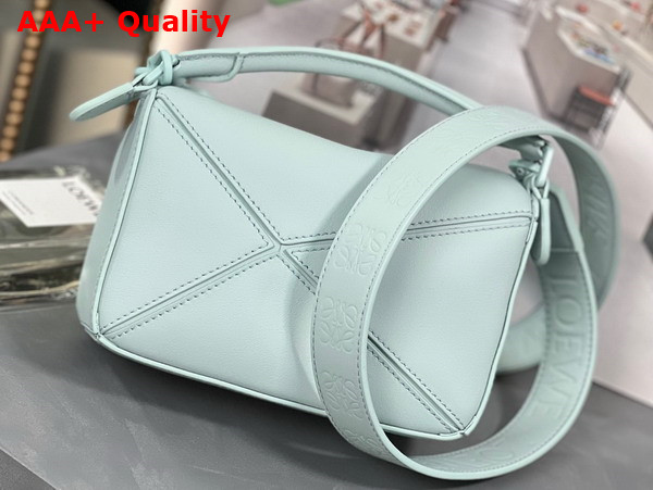 Loewe Mini Puzzle Bag in Aquamarine Satin Calfskin Replica