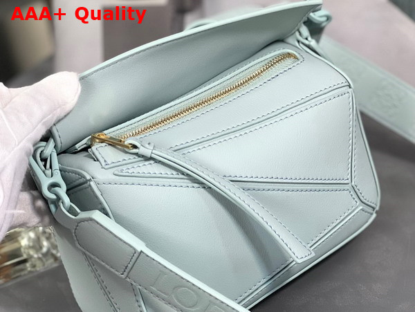 Loewe Mini Puzzle Bag in Aquamarine Satin Calfskin Replica