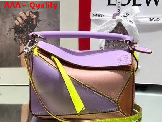 Loewe Mini Puzzle Bag in Classic Calfskin Mauve Soft Apricot Replica