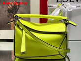 Loewe Mini Puzzle Bag in Classic Calfskin Neon Yellow Replica