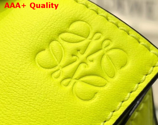 Loewe Mini Puzzle Bag in Classic Calfskin Neon Yellow Replica