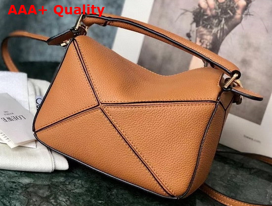 Loewe Mini Puzzle Bag in Light Caramel Soft Grained Calfskin Replica