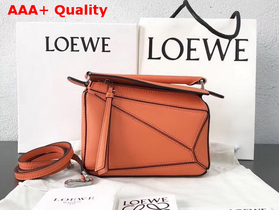 Loewe Mini Puzzle Bag in Orange Classic Calf Leather Replica