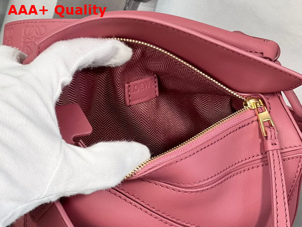 Loewe Mini Puzzle Bag in Plumrose Satin Calfskin Replica