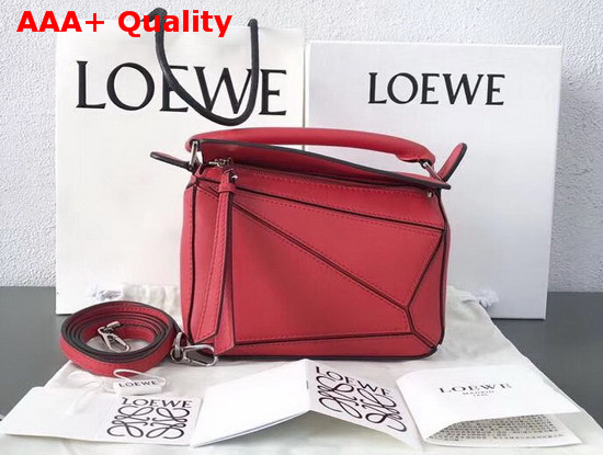 Loewe Mini Puzzle Bag in Red Classic Calf Leather Replica