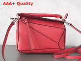 Loewe Mini Puzzle Bag in Red Classic Calf Leather Replica