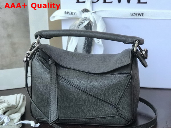 Loewe Mini Puzzle Bag in Soft Grained Calfskin Anthracite Replica