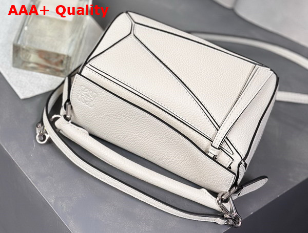 Loewe Mini Puzzle Bag in Soft White Soft Grained Calfskin Replica