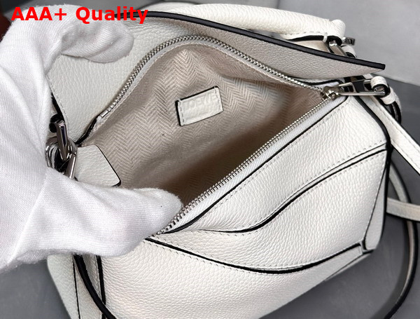 Loewe Mini Puzzle Bag in Soft White Soft Grained Calfskin Replica