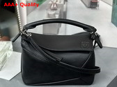 Loewe Mini Puzzle Edge Bag in Black Classic Calfskin Replica