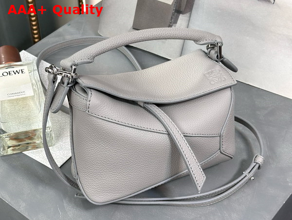 Loewe Mini Puzzle Edge Bag in Pearl Grey Soft Grained Calfskin Replica