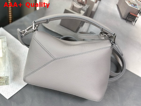 Loewe Mini Puzzle Edge Bag in Pearl Grey Soft Grained Calfskin Replica