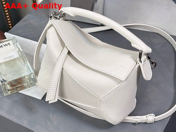 Loewe Mini Puzzle Edge Bag in Soft White Soft Grained Calfskin Replica