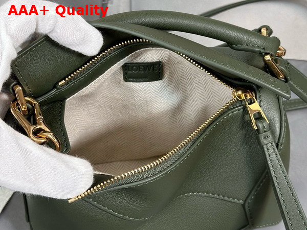 Loewe Mini Puzzle Edge Bag in Vintage Khaki Classic Calfskin Replica