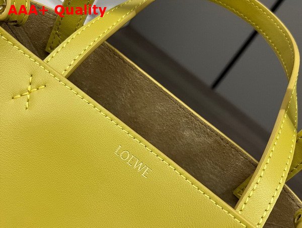 Loewe Mini Puzzle Fold Tote in Bright Ochre Shiny Calfskin Replica