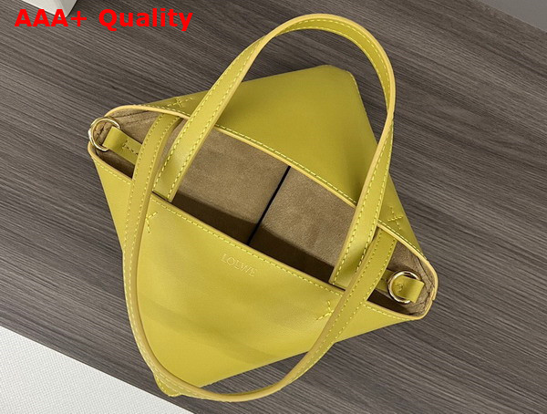 Loewe Mini Puzzle Fold Tote in Bright Ochre Shiny Calfskin Replica