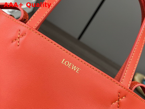 Loewe Mini Puzzle Fold Tote in Sunrise Orange Shiny Calfskin Replica