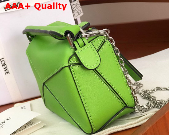 Loewe Nano Puzzle Bag in Green Classic Calfskin Replica