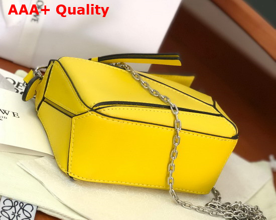 Loewe Nano Puzzle Bag in Yellow Classic Calfskin Replica