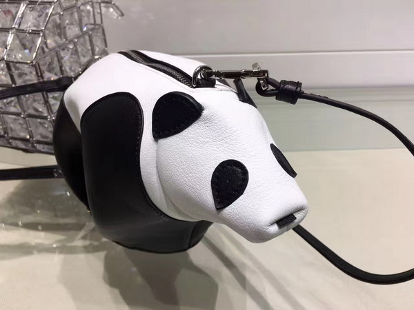 Loewe Panda Mini Bag in Black and White Calf Leather For Sale