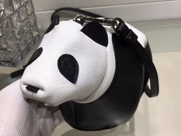 Loewe Panda Mini Bag in Black and White Calf Leather For Sale