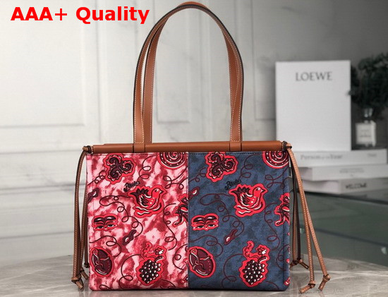 Loewe Paulas Cushion Tote Prints Blue and Red Replica