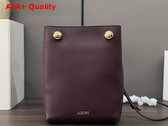 Loewe Pebble Pouch in Dark Burgundy Smooth Calfskin Replica