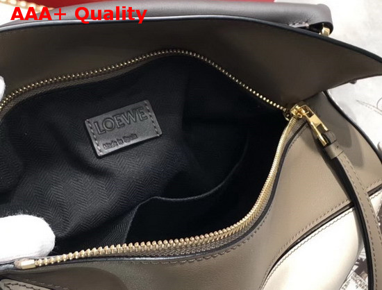 Loewe Puzzle Bag Grey and Khaki Classic Calf Replica