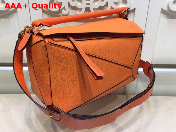 Loewe Puzzle Bag Orange Grained Calfskin Replica