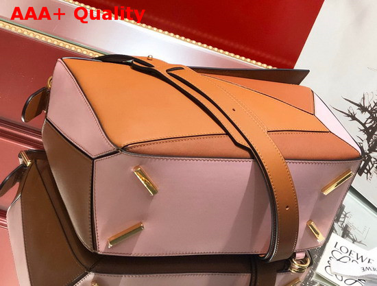 Loewe Puzzle Bag Tan Medium Pink Classic Calf Replica