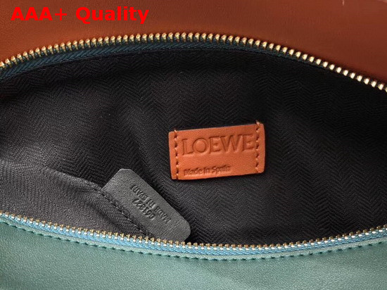 Loewe Puzzle Bag in Tweed and Calf Leather Green Replica