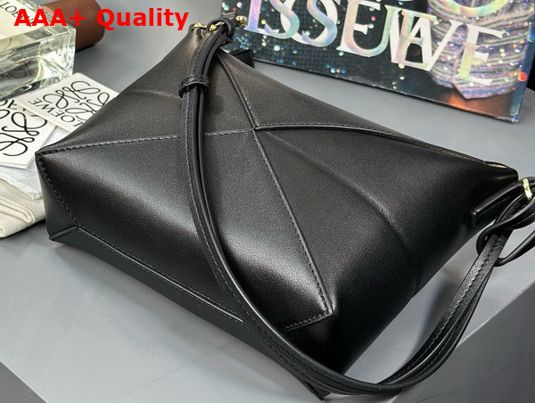 Loewe Puzzle Fold Pouch in Black Shiny Nappa Calfskin Replica