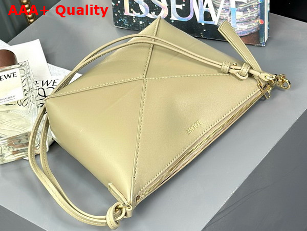 Loewe Puzzle Fold Pouch in Clay Green Shiny Nappa Calfskin Replica