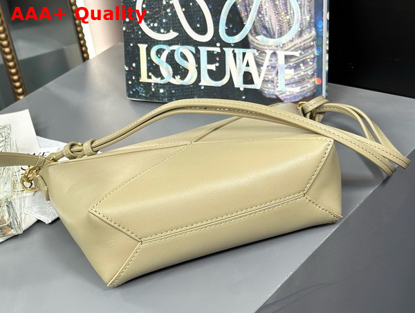 Loewe Puzzle Fold Pouch in Clay Green Shiny Nappa Calfskin Replica