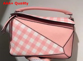 Loewe Puzzle Gingham Bag Salmon Soft Grained Calf Replica