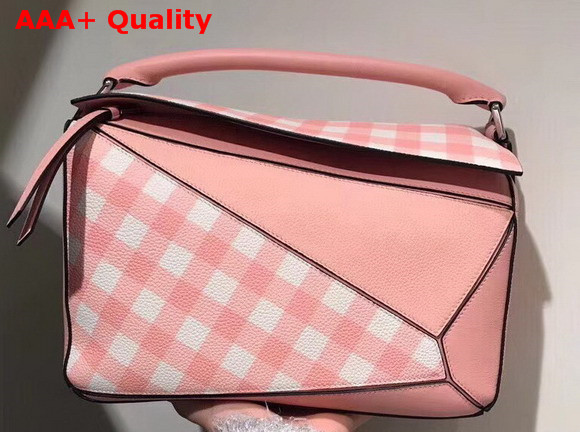 Loewe Puzzle Gingham Bag Salmon Soft Grained Calf Replica