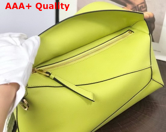 Loewe Puzzle Hobo Bag in Lime Yellow Nappa Calfskin Replica