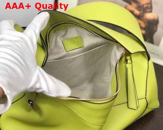 Loewe Puzzle Hobo Bag in Lime Yellow Nappa Calfskin Replica