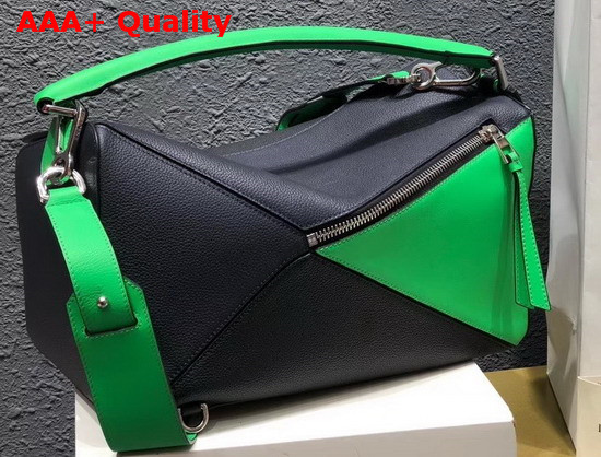 Loewe Puzzle Large Bag Blue Black and Green Soft Grained Calf Replica