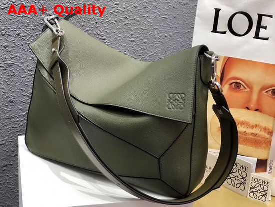 Loewe Puzzle Messenger Bag Khaki Green Replica