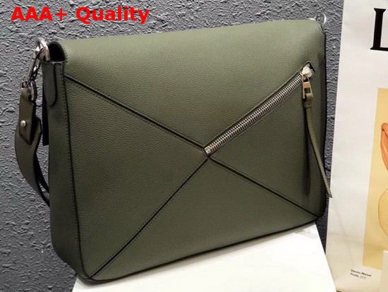 Loewe Puzzle Messenger Bag Khaki Green Replica