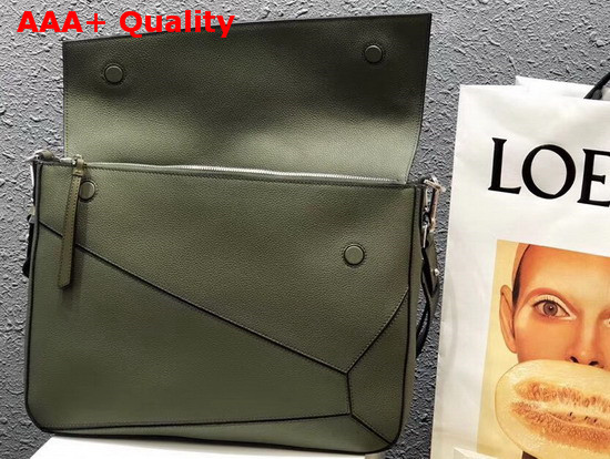 Loewe Puzzle Messenger Bag Khaki Green Replica