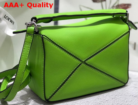 Loewe Puzzle Mini Bag Apple Green Classic Calf Replica