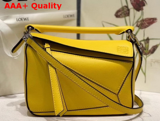 Loewe Puzzle Mini Bag Yellow Classic Calf Replica