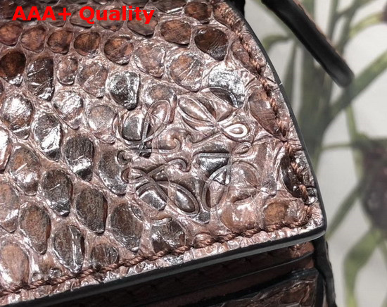 Loewe Puzzle Mini Bag in Brown Python Replica