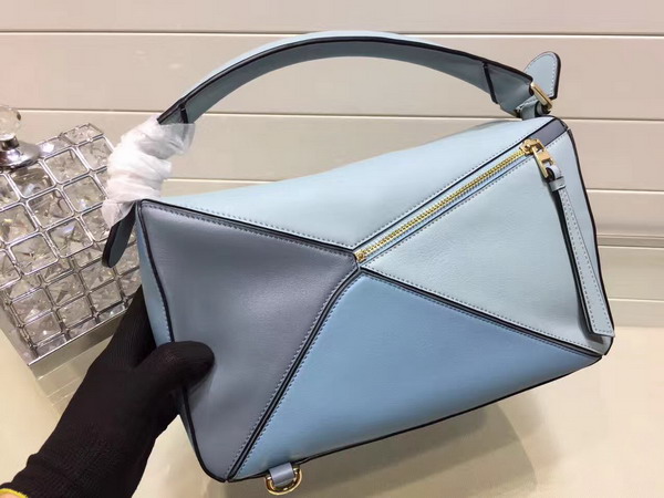 Loewe Puzzle Shoulder Bag in Light Blue Smooth Calfskin For Sale