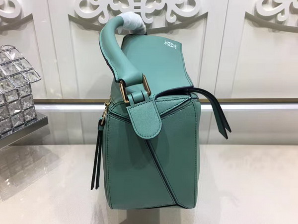 Loewe Puzzle Shoulder Bag in Mint Green Calf Leather with Embossed Anagram For Sale